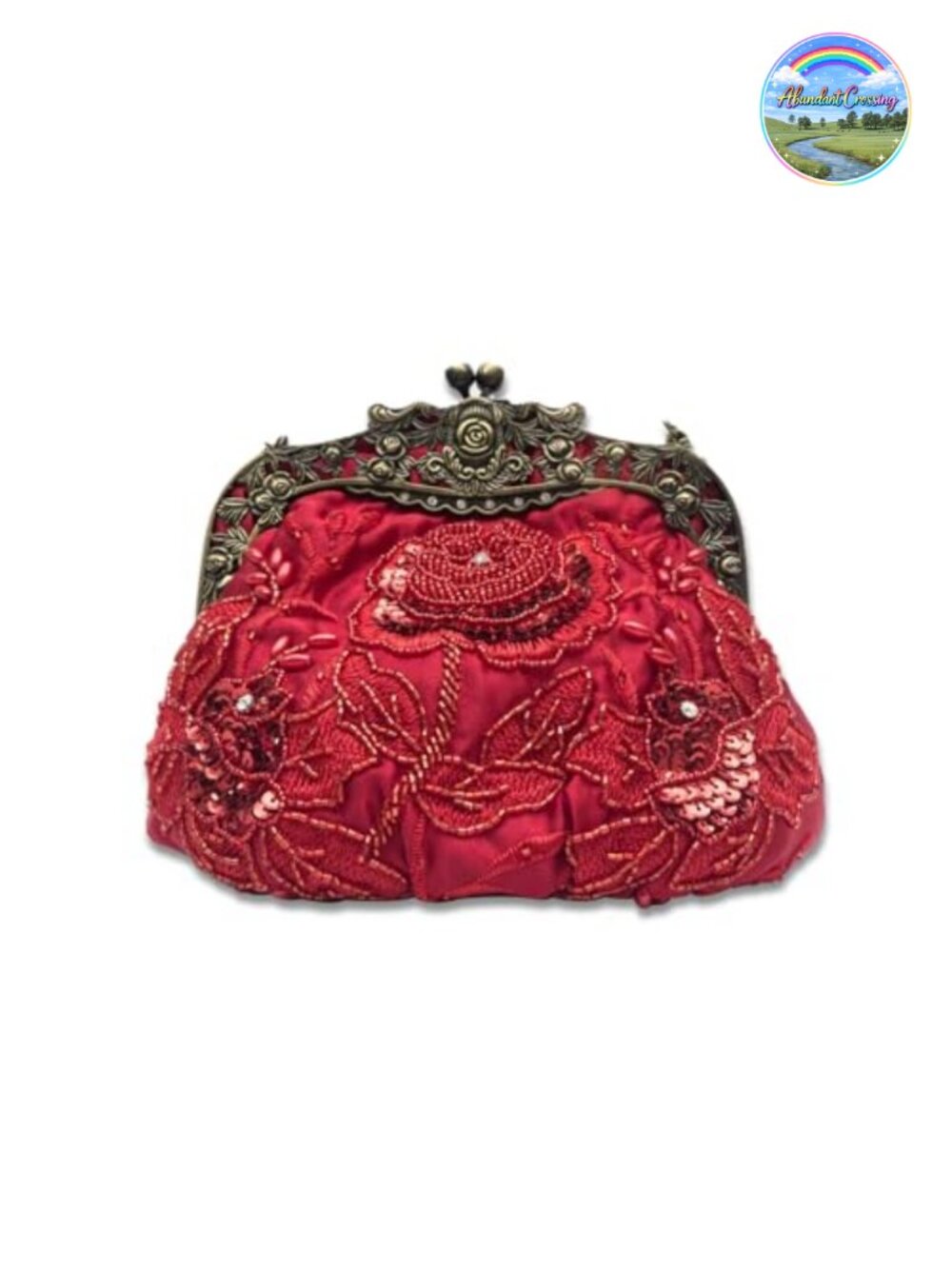 Vintage 1920s Beaded Evening Bag Pearl Clutch for Women Bridal Wedding